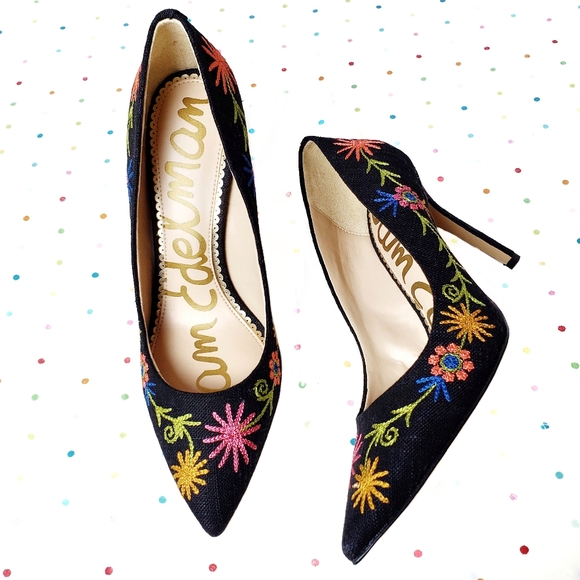 sam edelman embroidered heels